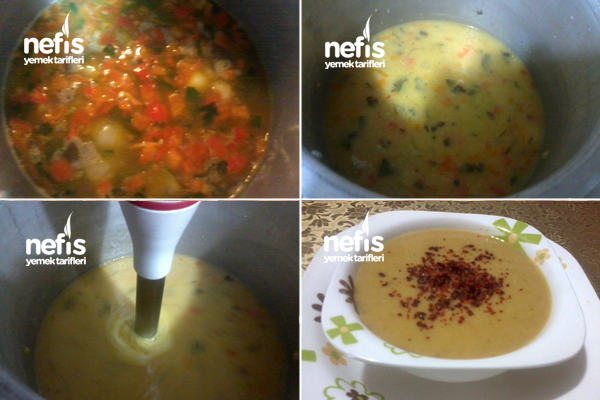 Sebzeli Mercimek Çorbasının Yapımı 1