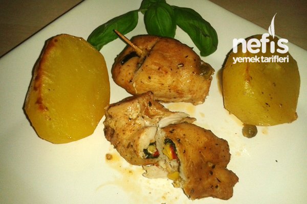 Tavuk Rulo Ispanaklı Garnitürlü Tavuk Rulo - Nefis Yemek Tarifleri