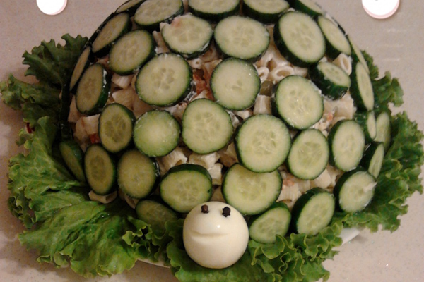 Kaplumbağa Şeklinde Makarna Salatası 7