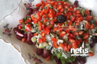 Meksika Fasulyesi Salatası (Tahinli) Tarifi