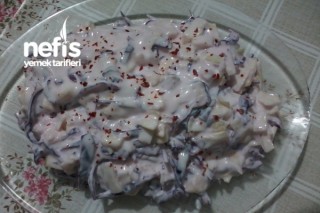 Yoğurtlu Kırmızı Lahana ve Beyaz Lahana Salatası Tarifi