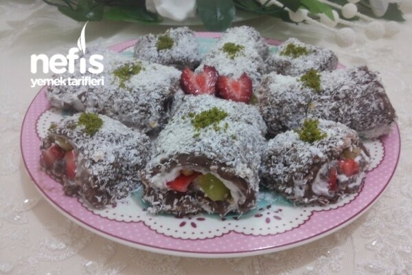 Çilek ve Kivi Dolgulu Kakaolu Lokum - Nefis Yemek Tarifleri