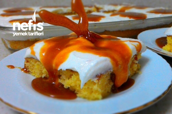 Karamel Soslu Puff Kek Nefis Yemek Tarifleri