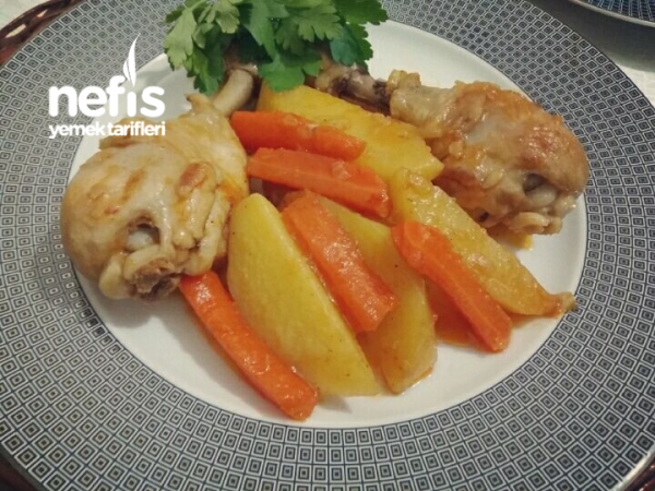 Μπαγκέτα λαχανικών και κοτόπουλου με γεύση φούρνου σε κατσαρόλα