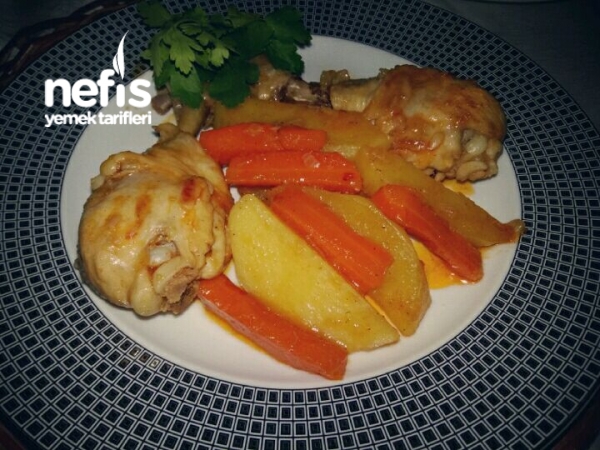 Μπαγκέτα λαχανικών και κοτόπουλου με γεύση φούρνου σε κατσαρόλα