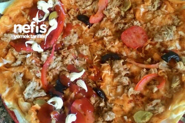 Tavada Ton Balıklı Yufka Pizza - Nefis Yemek Tarifleri