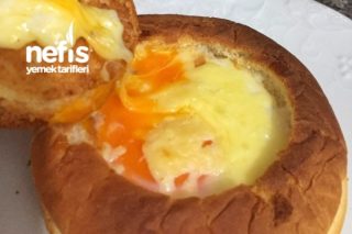 Hamburger Ekmeğinde Kaşarlı Yumurta(Sahurluk Kahvaltılık) Tarifi