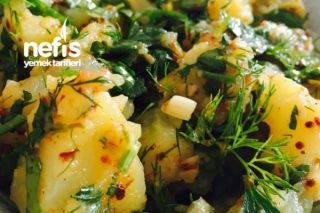 Mevsim Yeşillikli Patates Salata Tarifi