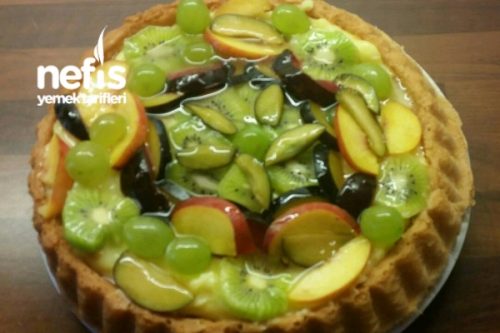 Meyveli Pudingli Tart (Rührteigboden Mit Obstbelag) Nefis Yemek Tarifleri