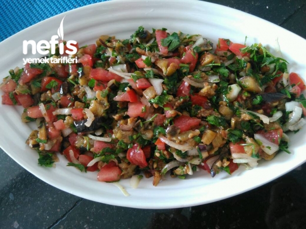 10dakikada kahvaltı için lezzetli  Patlıcan Salatam