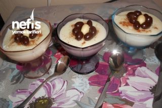 Çikolata Drajeli Sütlü Muhallebi Tarifi
