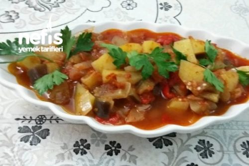 Zeytinyağlı Leziz Patatesli Patlıcanlı Sebze Yemeğim Tarifi