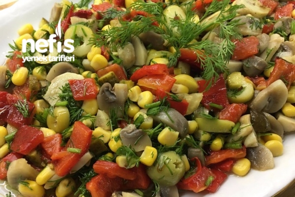 Köz Biberli Mantar Salatası (Videolu)