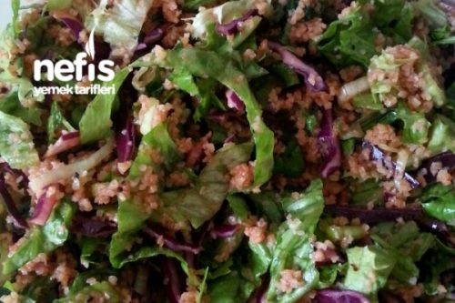Pırasalı Yeşilllikli Bulgur Salatası (Kısır Tadında) Tarifi