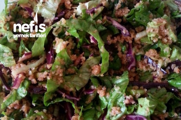 Pırasalı Yeşilllikli Bulgur Salatası (Kısır Tadında)