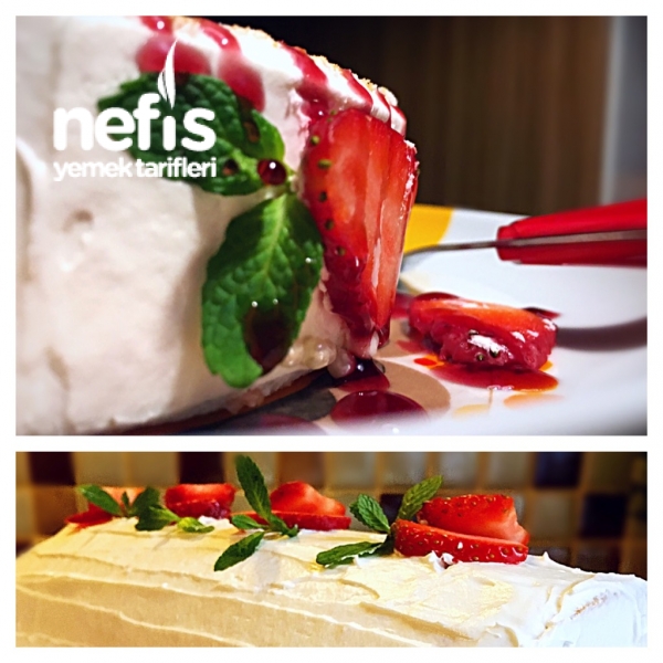 Nefis Çilekli Rulo Pasta Nefis Yemek Tarifleri