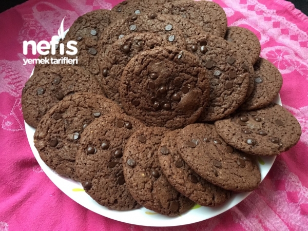 Cikolatali Findikli Cookies (kurabiye)