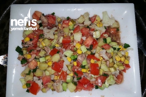 Ton Balıklı Karnabahar Patatesli Diyet Salata