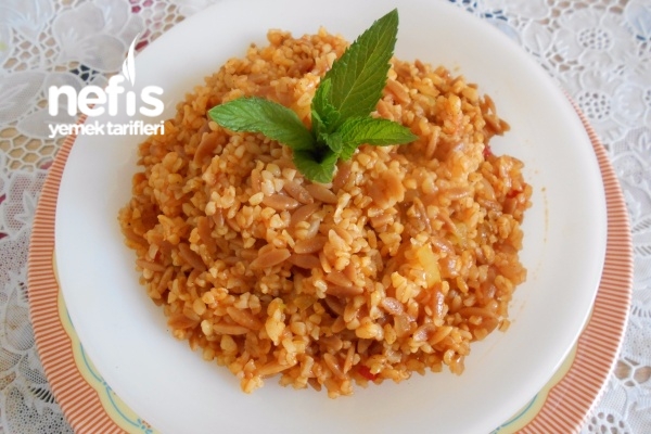 Kavrulmuş Arpa Şehriyeli Domatesli Bulgur Pilavı