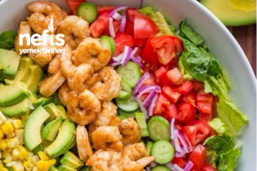 Karides ve tavuk ve karides ile diğer tarifleri ile salata Karides ve tavuk ve karides ile diğer tarifleri ile salata