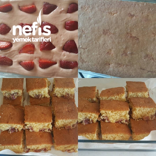 Pudingli Ve Çilekli Kek Nefis Yemek Tarifleri