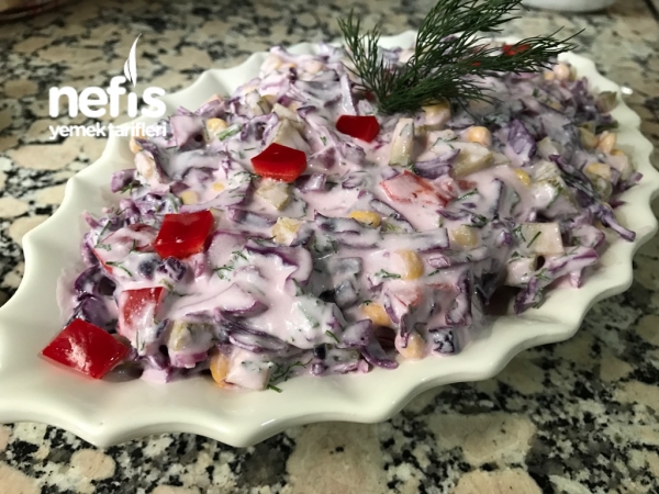 Yoğurtlu Mor Lahana Salatası