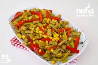 Rengarenk Yeşil Fasulye Salatası Videolu Tarifi