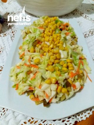 Turşulu Mısırlı Beyaz Lahana Salatası