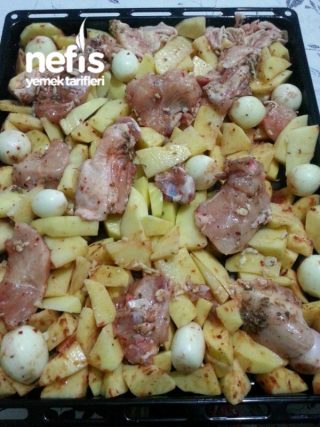 Fırında Patates Tavuk Soğan(en pratik tarif)