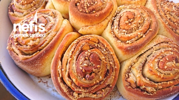 Tahinli Tarçınlı Rulo Çörek (Harika Lezzet)