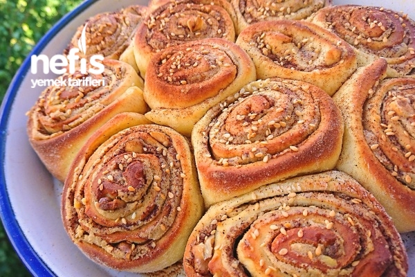 Tahinli Tarçınlı Rulo Çörek (Harika Lezzet)