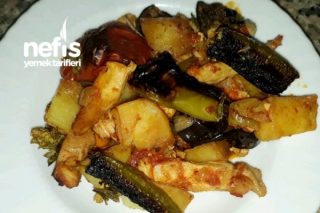 Fırında Patatesli Patlıcanlı Tavuk Göğsü Tarifi