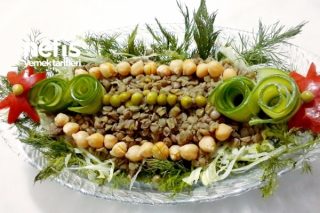 Yeşil Mercimekli Ve Nohutlu Diyet Salata Tarifi