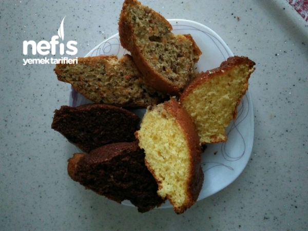 1 Kalıpta 3 Kek (Limonlu Çikolatalı Havuçlu) Nefis Yemek Tarifleri