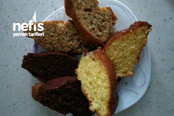 1 Kalıpta 3 Kek (Limonlu Çikolatalı Havuçlu) Nefis Yemek Tarifleri
