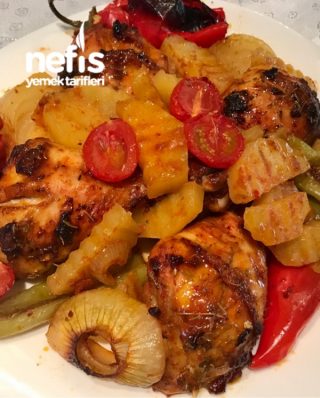 Μπούτι κοτόπουλου στο φούρνο με λαχανικά