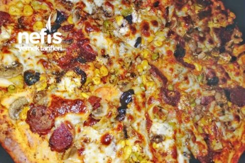 İnce Hamur Pizza (Mayalı Hamurdan Çok Basit ) Tarifi