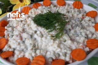 Makarna Yoğurtlu Gün Salatası (Enfes) Tarifi