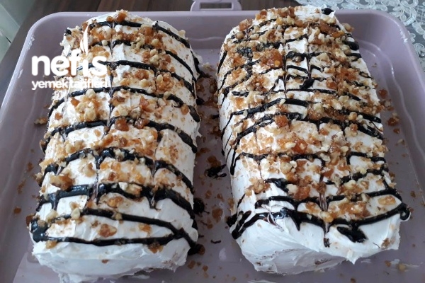 Muzlu Rulo Pasta (Ceviz Krokanlı) Nefis Yemek Tarifleri