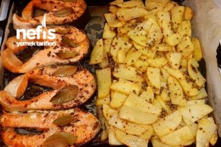 Fırında Somon Balığı Ve Patates Tarifi
