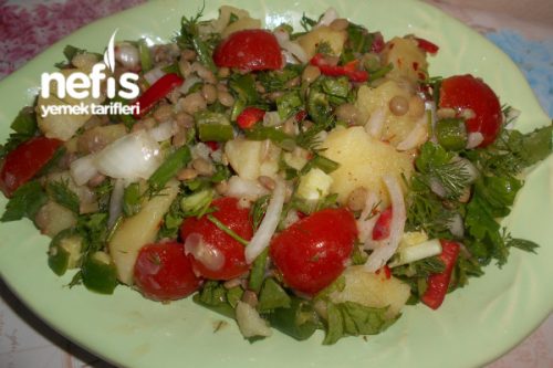 Yeşil Mercimekli Patates Salatası Tarifi
