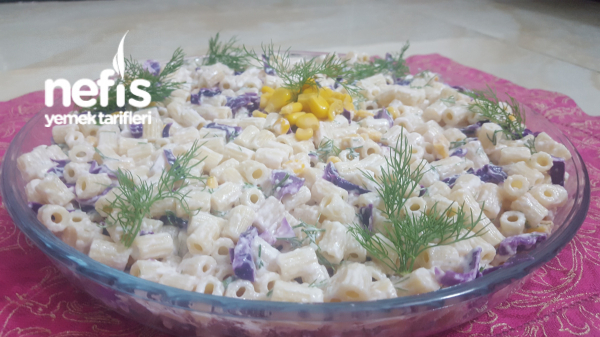 Günlere Yakışır Mor Lahanalı Makarna Salatası