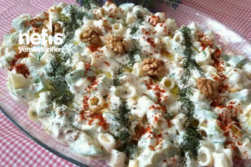Nefis Makarnalı Yoğurtlu Kabak Salatası (Gün Misafir) Tarifi