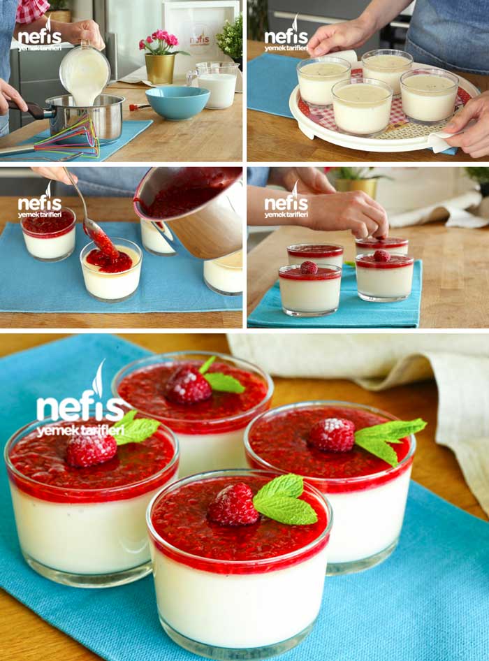 Panna Cotta Tarifi (Gerçek İtalyan Lezzetinde Frambuaz Soslu) Nefis