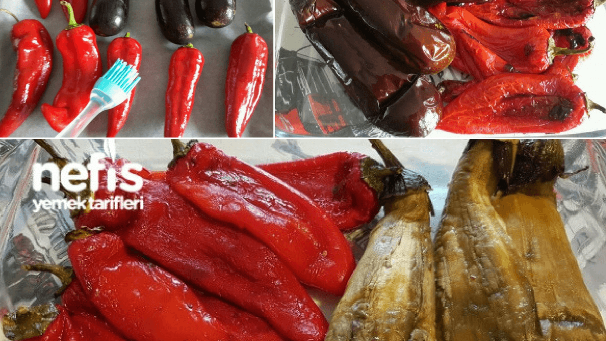 Közlenmiş Biber ve Patlıcan Soymanın Pratik Yöntemi Közlenmiş Biber ve Patlıcan Soymanın Pratik Yöntemi
