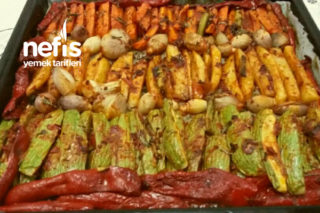 Fırında Muhteşem Zeytinyağlı Sebze Kebabı (Parmak Kebabı) Tarifi