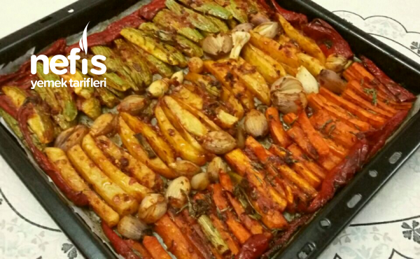 Fırında Muhteşem Zeytinyağlı Sebze Kebabi ((parmak Kebabı))