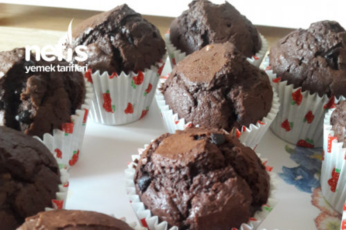 Kakaolu Fındıklı Damla Çikolatalı Muffin Kek Tarifi