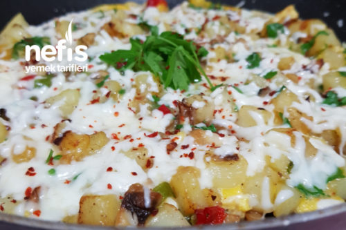 Sarımsaklı Küp Patates Omlet Tarifi