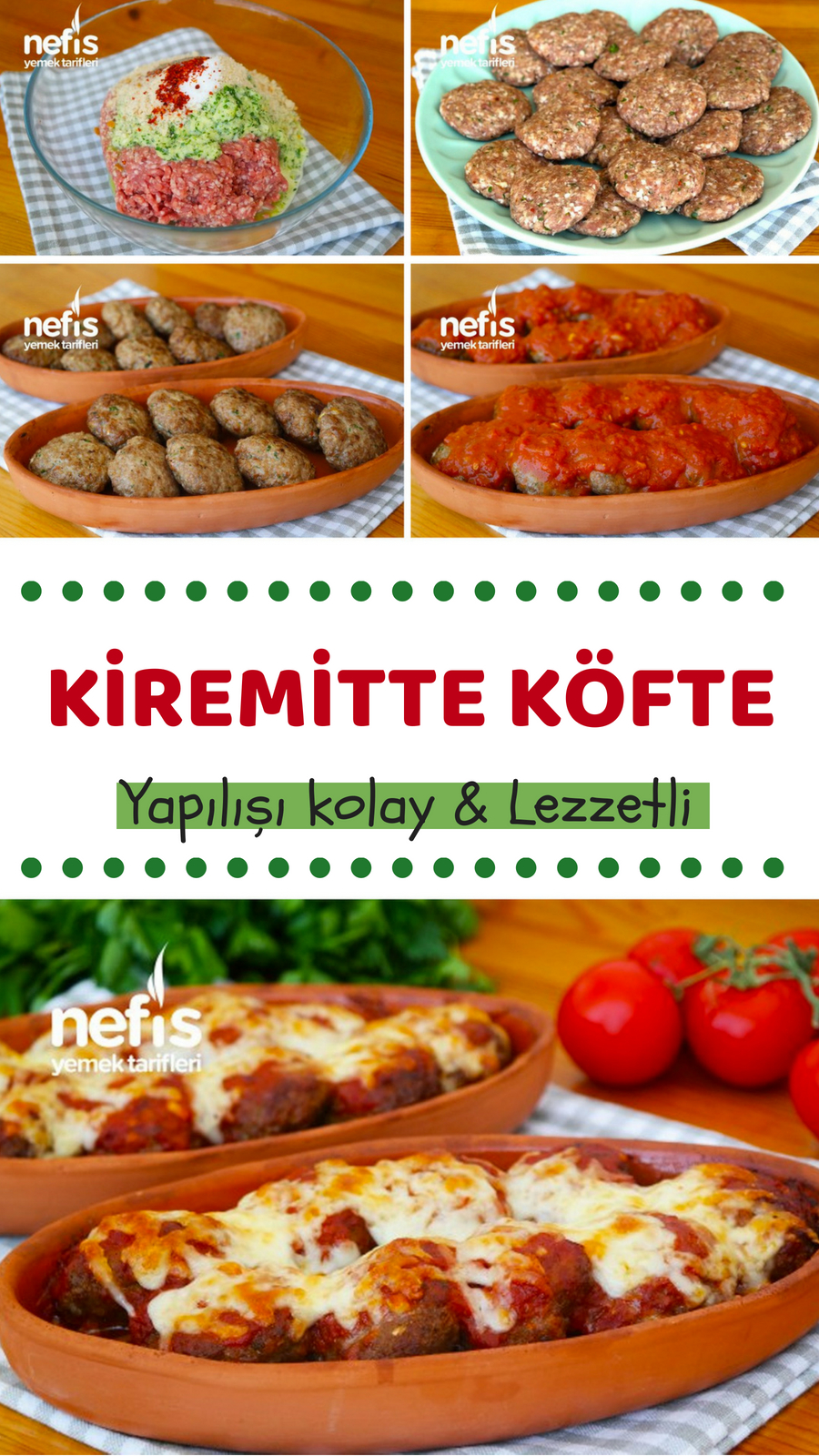 Domates Soslu Kaşarlı Köfte Domates Soslu Kaşarlı Köfte
